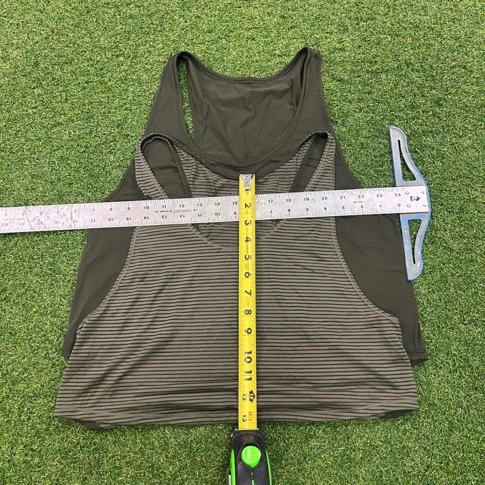 Lululemon Fast and Free Tank Top Dark Olive Green Racerback Nulux Running Size 4